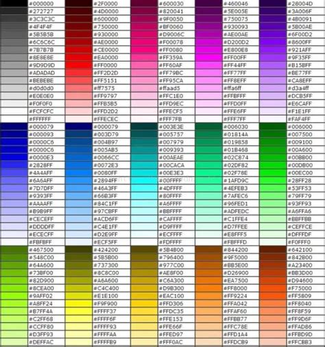 codigos de colores html
